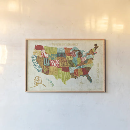 USA Modern by Michael Mullan. shown as a paper print in a natural frame. Available as a archival giclee rolled canvas, fine art paper, or poster print. SKU 11489i.
