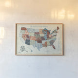 USA Modern Blue by Michael Mullan. shown as a paper print in a natural frame. Available as a archival giclee rolled canvas, fine art paper, or poster print. SKU 9417i.