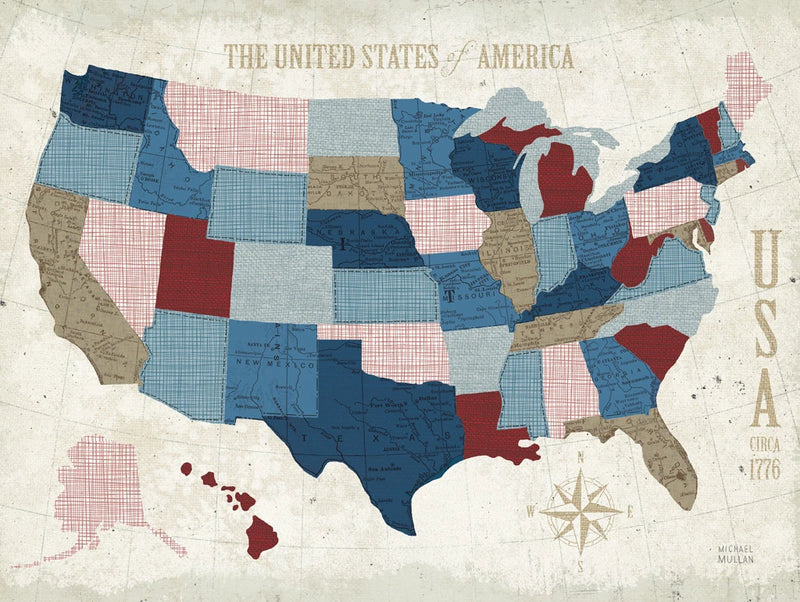 USA Modern Vintage Blue by Michael Mullan