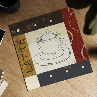 Urban Coffee IV by Michael Mullan. Shown as a detailed flat fine art print, highlighting archival giclee quality. Available as an archival giclee rolled canvas, fine art paper, or poster print. SKU 3682a.