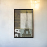 Urban Paris by Michael Mullan. shown as a paper print in a black flame. Available as a archival giclee rolled canvas, fine art paper, or poster print. SKU 1057h.