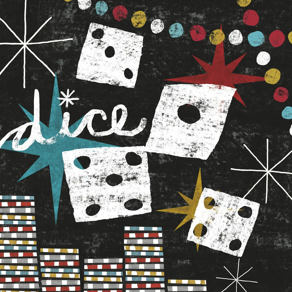 Vegas Dice by Michael Mullan. SKU 8966a. Archival Giclee Fine art print for wall decor.