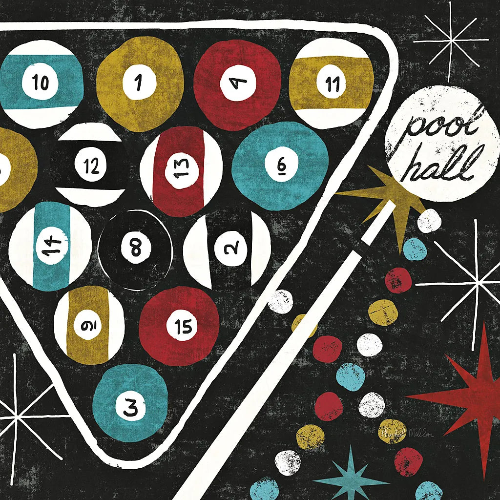 Vegas Pool Hall by Michael Mullan. SKU 8967a. Archival Giclee Fine art print for wall decor.