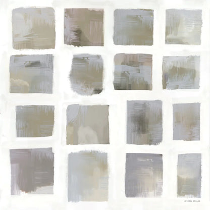 Vibrations Square I Cool Neutral by Michael Mullan. SKU 95198a. Archival Giclee Fine art print for wall decor.