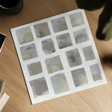 Vibrations Square I Cool Neutral by Michael Mullan. Shown as a detailed flat fine art print, highlighting archival giclee quality. Available as an archival giclee rolled canvas, fine art paper, or poster print. SKU 95198a.