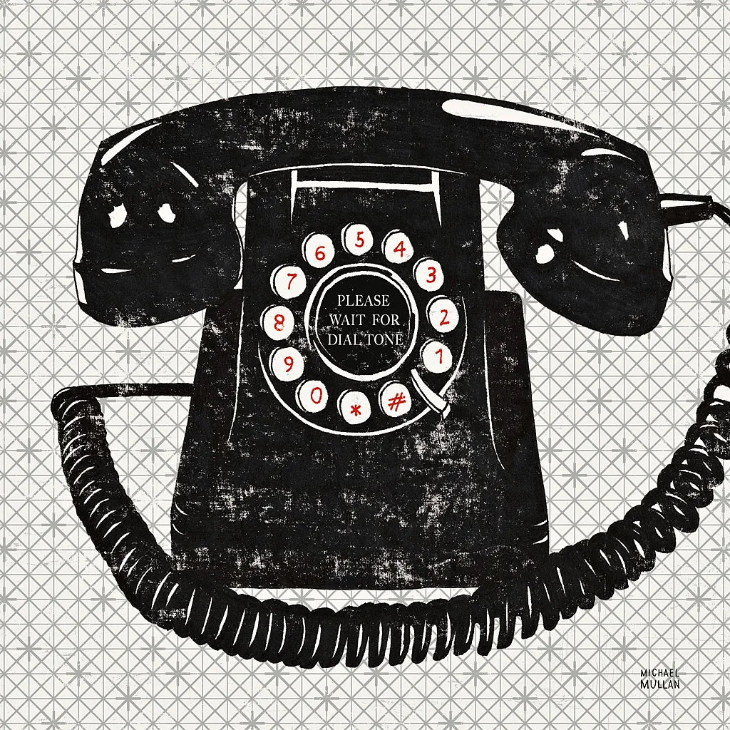 Vintage Analog  Phone by Michael Mullan. SKU 12409a. Archival Giclee Fine art print for wall decor.
