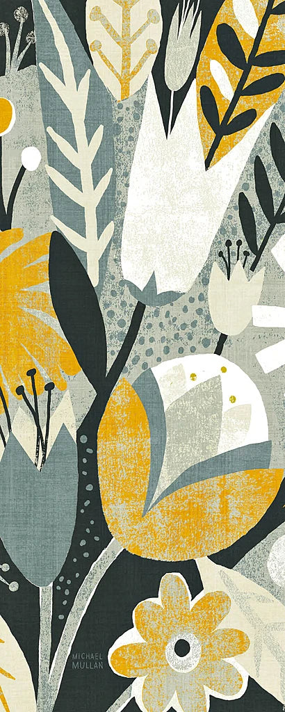 Vintage Bouquet Yellow Panel II by Michael Mullan
