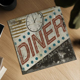 Vintage Diner Sign by Michael Mullan. Shown as a detailed flat fine art print, highlighting archival giclee quality. Available as an archival giclee rolled canvas, fine art paper, or poster print. SKU 51288a.