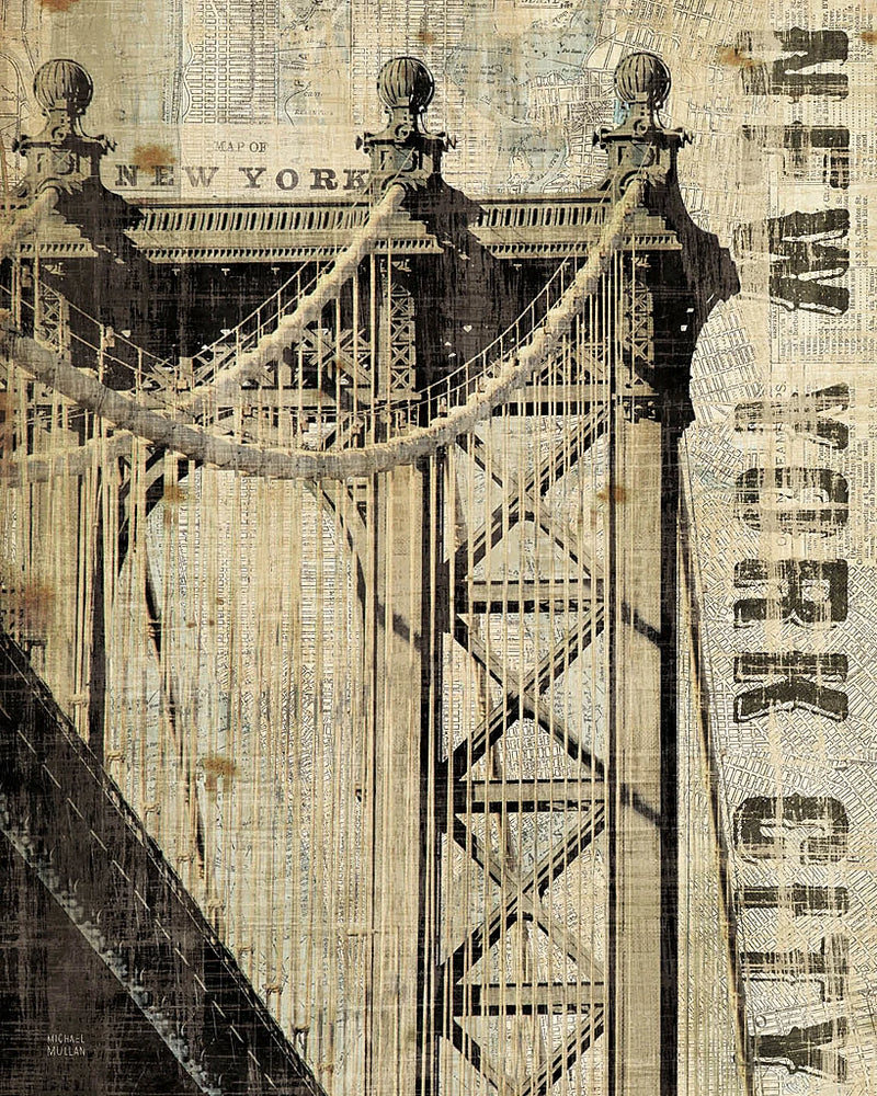 Vintage NY Manhattan Bridge by Michael Mullan