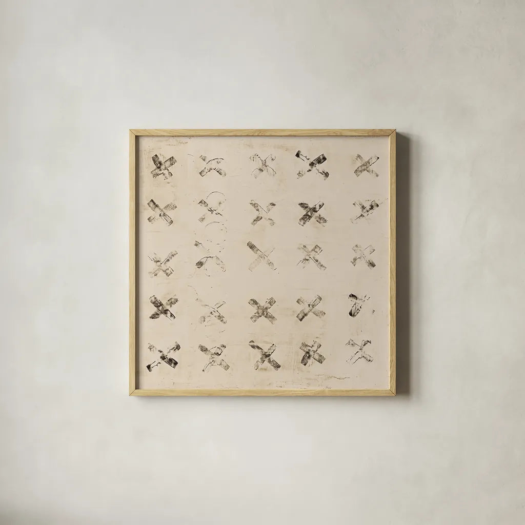 Warm XX by Michael Mullan. Shown in a natural wood glass frame for a timeless modern aesthetic. Available as an archival giclee rolled canvas, fine art paper, or poster print. SKU 82197a.