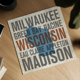 Wisconsin by Michael Mullan. Shown as a detailed flat fine art print, highlighting archival giclee quality. Available as an archival giclee rolled canvas, fine art paper, or poster print. SKU 18076a.