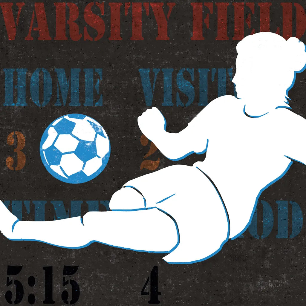 Womens Scoreboard Soccer v2 by Michael Mullan. SKU 98248a. Archival Giclee Fine art print for wall decor.