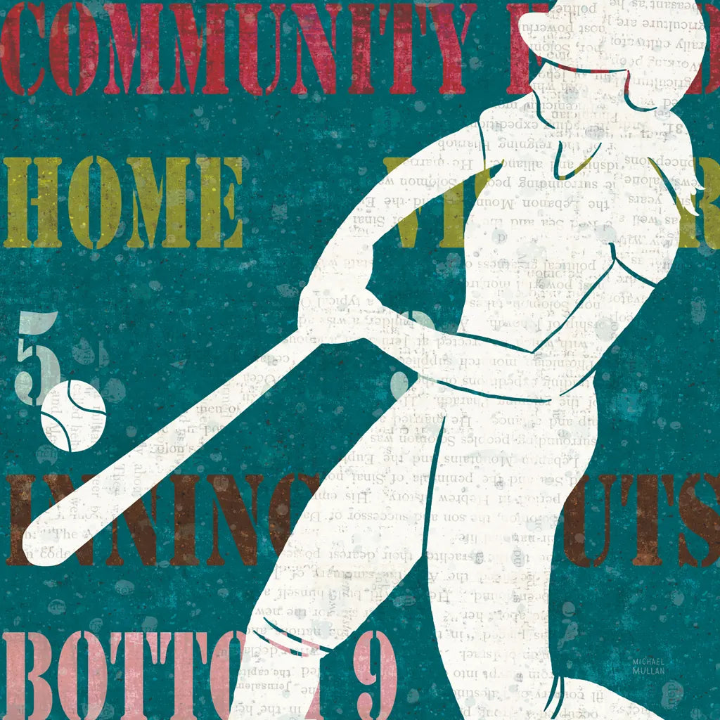 Womens Scoreboard Softball by Michael Mullan. SKU 50806a. Archival Giclee Fine art print for wall decor.