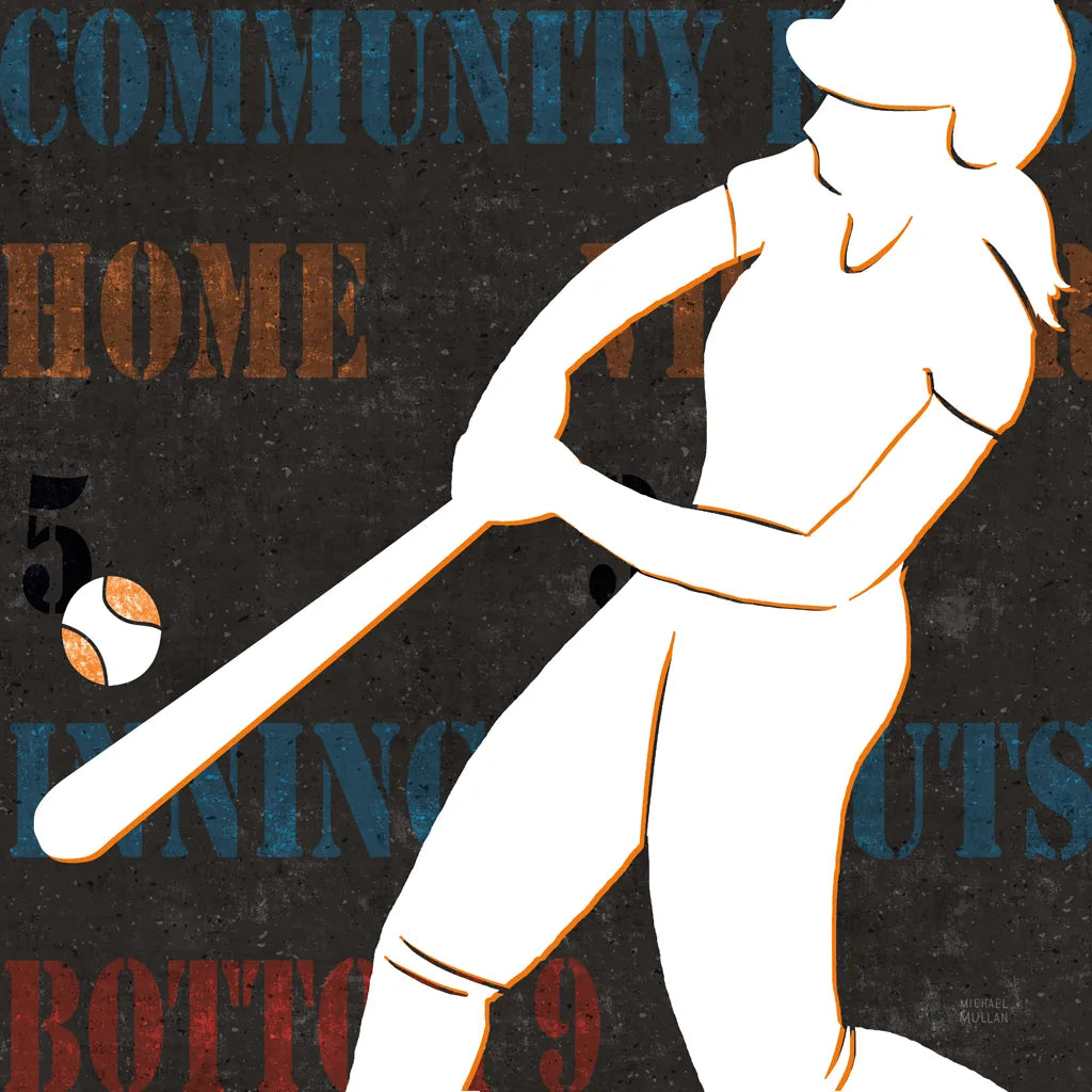 Womens Scoreboard Softball v2 by Michael Mullan. SKU 98249a. Archival Giclee Fine art print for wall decor.