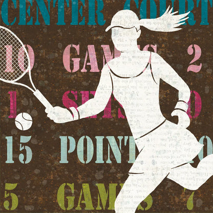 Womens Scoreboard Tennis by Michael Mullan. SKU 50807a. Archival Giclee Fine art print for wall decor.