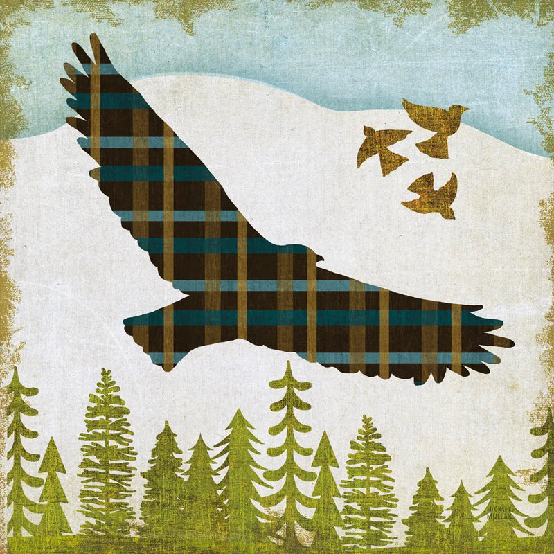 Woodland Dweller Eagle by Michael Mullan. SKU 41748a. Archival Giclee Fine art print for wall decor.