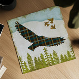 Woodland Dweller Eagle by Michael Mullan. Shown as a detailed flat fine art print, highlighting archival giclee quality. Available as an archival giclee rolled canvas, fine art paper, or poster print. SKU 41748a.