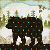 Woodland Dwellers Bear Dots by Michael Mullan. SKU 50518a. Archival Giclee Fine art print for wall decor.