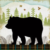 Woodland Dwellers Black Bear I Plaid by Michael Mullan. SKU 50489a. Archival Giclee Fine art print for wall decor.