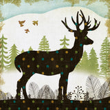 Woodland Dwellers Deer Dots I by Michael Mullan. SKU 28368a. Archival Giclee Fine art print for wall decor.