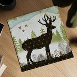 Woodland Dwellers Deer Dots I by Michael Mullan. Shown as a detailed flat fine art print, highlighting archival giclee quality. Available as an archival giclee rolled canvas, fine art paper, or poster print. SKU 28368a.
