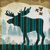 Woodland Dwellers Moose by Michael Mullan. SKU 41749a. Archival Giclee Fine art print for wall decor.