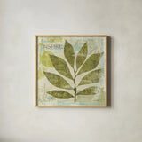 Woodland Thoughts II by Michael Mullan. Shown in a natural wood glass frame for a timeless modern aesthetic. Available as an archival giclee rolled canvas, fine art paper, or poster print. SKU 4537a.