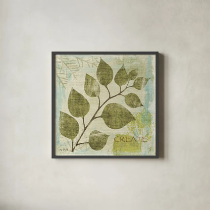 Woodland Thoughts III by Michael Mullan. Shown in a sleek black glass frame for a contemporary gallery look. Available as an archival giclee rolled canvas, fine art paper, or poster print. SKU 4538a.