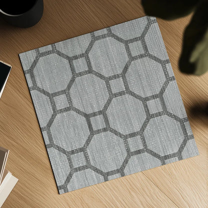 Yellow Gray Lattice Tile IV by Michael Mullan. Shown as a detailed flat fine art print, highlighting archival giclee quality. Available as an archival giclee rolled canvas, fine art paper, or poster print. SKU 51270a.