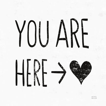 You Are Here Sq BW by Michael Mullan. SKU 54658a. Archival Giclee Fine art print for wall decor.