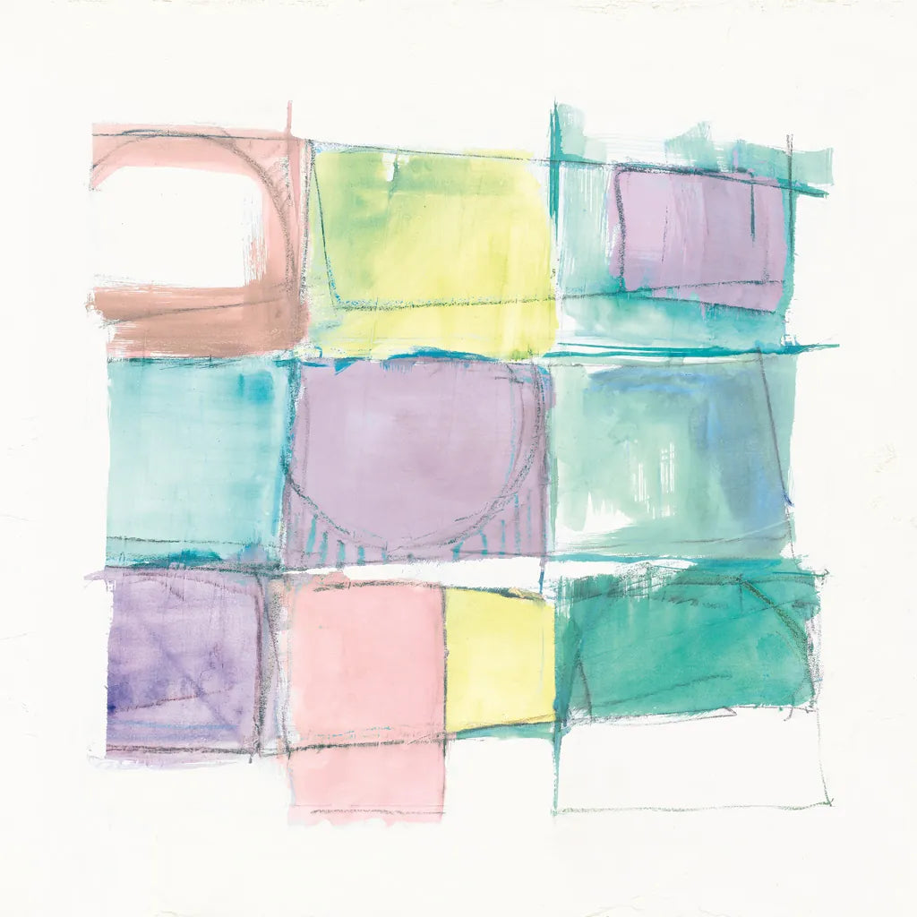 131 West 3rd Street Sq II on White Pastel by Mike Schick. SKU 51980a. Archival Giclee Fine art print for wall decor.