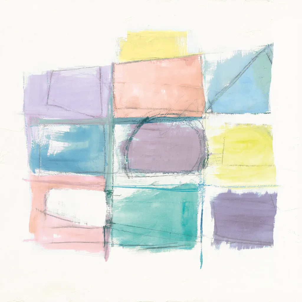 131 West 3rd Street Sq III on White Pastel by Mike Schick. SKU 51981a. Archival Giclee Fine art print for wall decor.