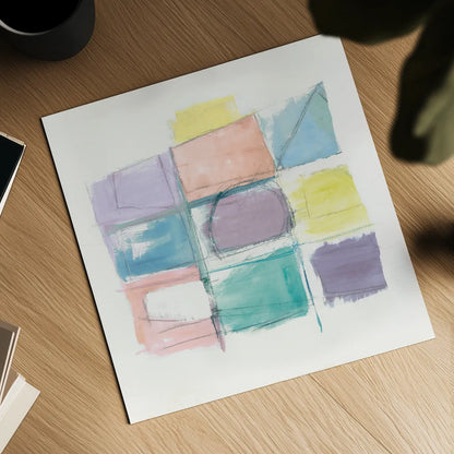 131 West 3rd Street Sq III on White Pastel by Mike Schick. Shown as a detailed flat fine art print, highlighting archival giclee quality. Available as an archival giclee rolled canvas, fine art paper, or poster print. SKU 51981a.