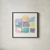 131 West 3rd Street Sq III on White Pastel by Mike Schick. Shown in a sleek black glass frame for a contemporary gallery look. Available as an archival giclee rolled canvas, fine art paper, or poster print. SKU 51981a.