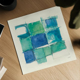 131 West 3rd Street Square II by Mike Schick. Shown as a detailed flat fine art print, highlighting archival giclee quality. Available as an archival giclee rolled canvas, fine art paper, or poster print. SKU 16623a.