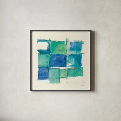 131 West 3rd Street Square II by Mike Schick. Shown in a sleek black glass frame for a contemporary gallery look. Available as an archival giclee rolled canvas, fine art paper, or poster print. SKU 16623a.