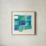 131 West 3rd Street Square II on White by Mike Schick. Shown in a natural wood glass frame for a timeless modern aesthetic. Available as an archival giclee rolled canvas, fine art paper, or poster print. SKU 25705a.