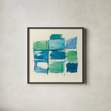 131 West 3rd Street Square III by Mike Schick. Shown in a sleek black glass frame for a contemporary gallery look. Available as an archival giclee rolled canvas, fine art paper, or poster print. SKU 16624a.