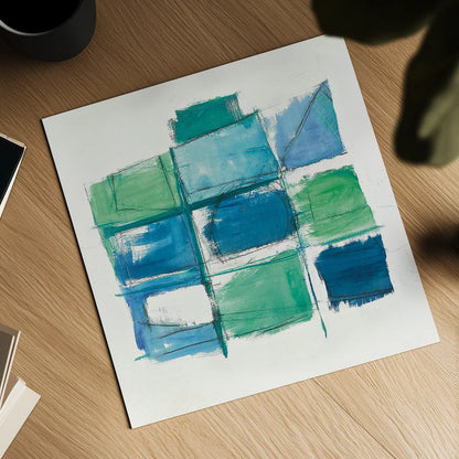 131 West 3rd Street Square III on White by Mike Schick. Shown as a detailed flat fine art print, highlighting archival giclee quality. Available as an archival giclee rolled canvas, fine art paper, or poster print. SKU 25706a.