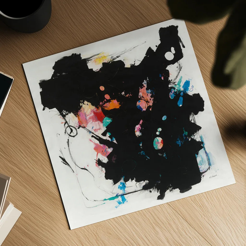 Abstract Redacted by Mike Schick. Shown as a detailed flat fine art print, highlighting archival giclee quality. Available as an archival giclee rolled canvas, fine art paper, or poster print. SKU 50545a.