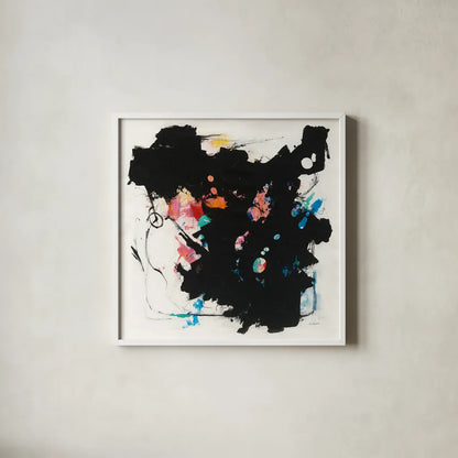 Abstract Redacted by Mike Schick. Shown in a crisp white glass frame for a clean and minimalist style. Available as an archival giclee rolled canvas, fine art paper, or poster print. SKU 50545a.