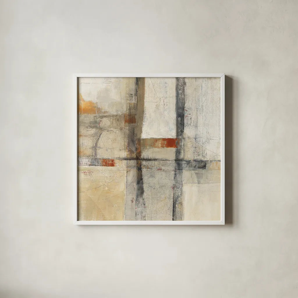 Aerial View I by Mike Schick. Shown in a crisp white glass frame for a clean and minimalist style. Available as an archival giclee rolled canvas, fine art paper, or poster print. SKU 13739a.