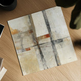 Aerial View I White by Mike Schick. Shown as a detailed flat fine art print, highlighting archival giclee quality. Available as an archival giclee rolled canvas, fine art paper, or poster print. SKU 24297a.