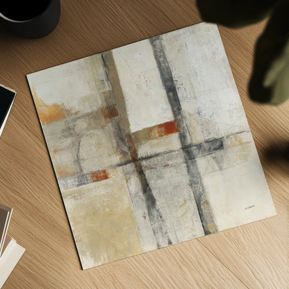 Aerial View I White by Mike Schick. Shown as a detailed flat fine art print, highlighting archival giclee quality. Available as an archival giclee rolled canvas, fine art paper, or poster print. SKU 24297a.