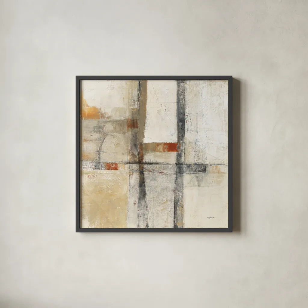 Aerial View I White by Mike Schick. Shown in a sleek black glass frame for a contemporary gallery look. Available as an archival giclee rolled canvas, fine art paper, or poster print. SKU 24297a.