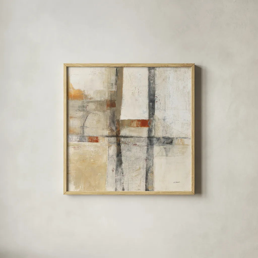 Aerial View I White by Mike Schick. Shown in a natural wood glass frame for a timeless modern aesthetic. Available as an archival giclee rolled canvas, fine art paper, or poster print. SKU 24297a.