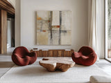 Aerial View I White by Mike Schick. Shown as extra-large giant wall art in a modern living room. Available as an archival giclee rolled canvas, fine art paper, or poster print. SKU 24297a.