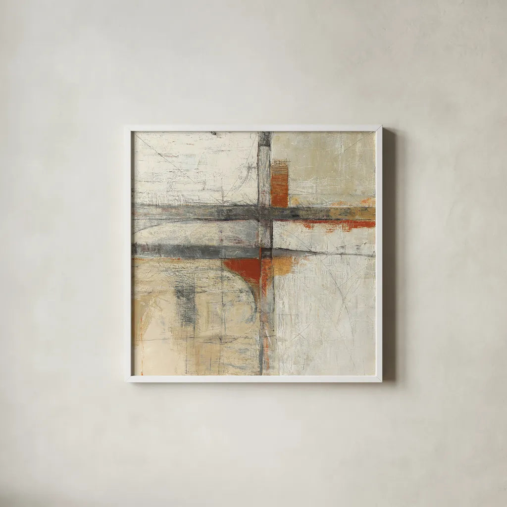 Aerial View II by Mike Schick. Shown in a crisp white glass frame for a clean and minimalist style. Available as an archival giclee rolled canvas, fine art paper, or poster print. SKU 13740a.