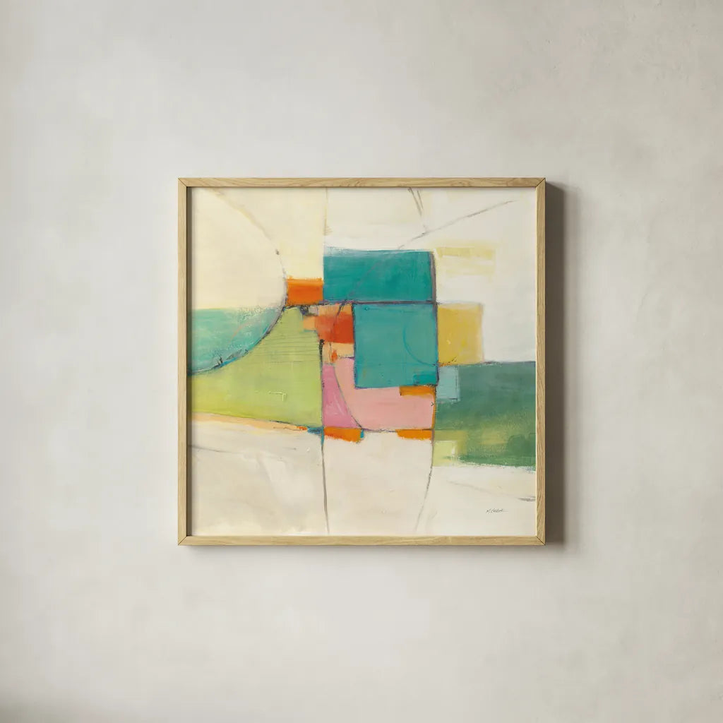 Aero by Mike Schick. Shown in a natural wood glass frame for a timeless modern aesthetic. Available as an archival giclee rolled canvas, fine art paper, or poster print. SKU 22607a.