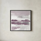 Amethyst Wetlands by Mike Schick. Shown in a sleek black glass frame for a contemporary gallery look. Available as an archival giclee rolled canvas, fine art paper, or poster print. SKU 22195a.